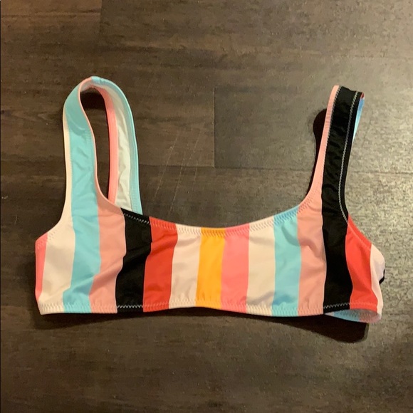 Solid and striped swim suit - Picture 2 of 6